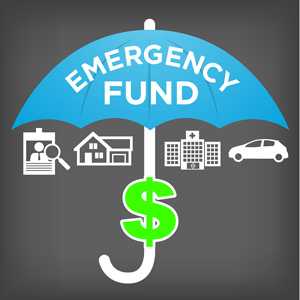 Financial Emergency Fund Icons with Umbrella